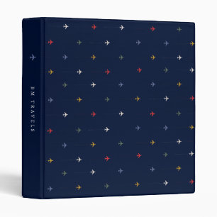 Colour Airplanes Aligned Side by Side Travels Binder