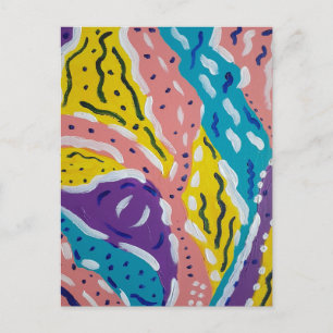 Colour and Flow Abstract Painting  Postcard
