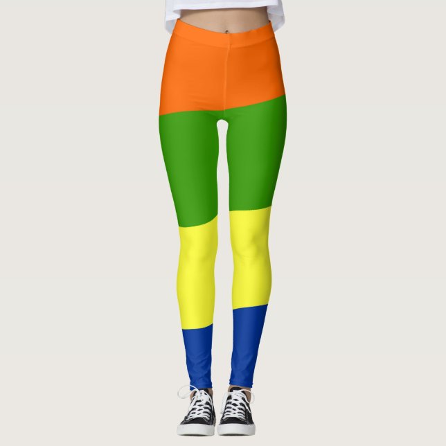Colour and geometry abstract pattern leggings (Front)