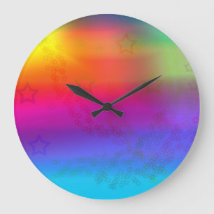 Colour and Stars Large Clock