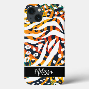 Colour Animal Print Personalized iPhone 13 Case