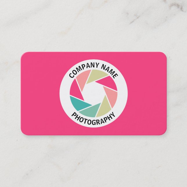 Colour Aperture Circle - Colours 01 - Red #FF3D7F Business Card (Front)