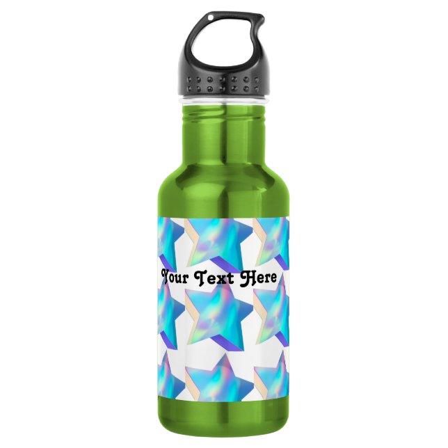 Colour Apple Text Star Image Drinkware Water Bottl 532 Ml Water Bottle (Front)