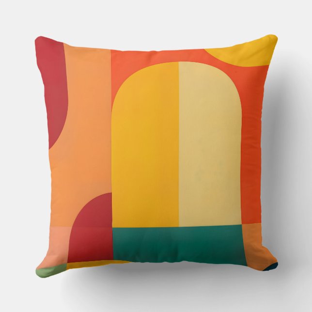 Colour Archs Throw Pillow (Back)