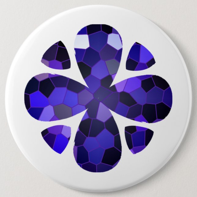 Colour Art, Blue 6 Inch Round Button (Front)