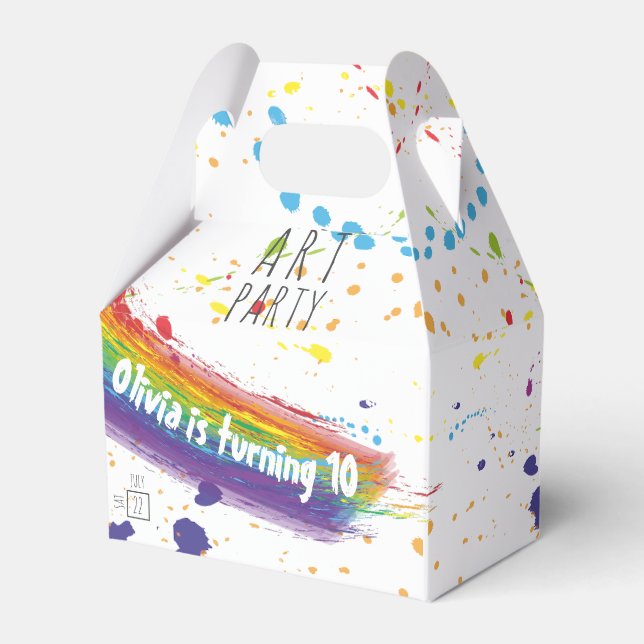 Colour Art Party Birthday Favor Box (Front Side)