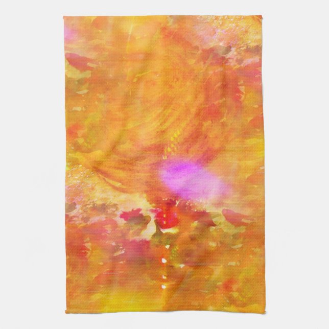 colour art seamless background yellow, orange kitchen towel (Vertical)