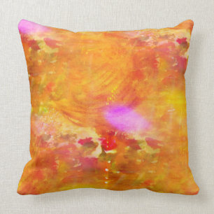 colour art seamless background yellow, orange throw pillow