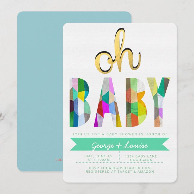 Colour Baby Shower Invite (Front/Back)
