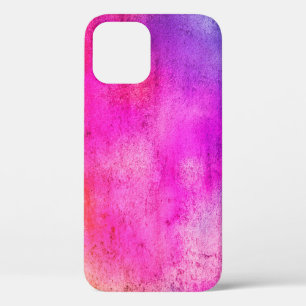 Colour background. Grunge red blue and yellow pain iPhone 12 Case