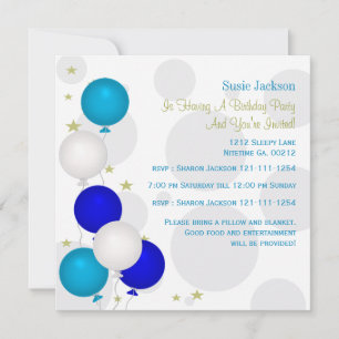 Colour Balloons Party Invitations