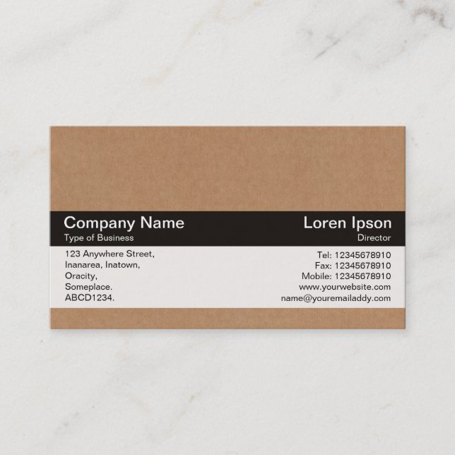 Colour Band - Black - Cardboard Box Business Card (Front)