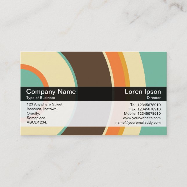 Colour Band - Black - Colourful  Circles 02 Business Card (Front)