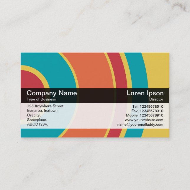 Colour Band - Black - Colourful  Circles 05 Business Card (Front)