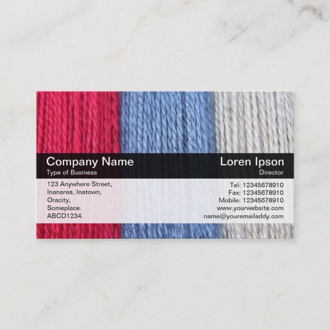 Colour Band - Black - Darning Thread Business Card (Front)