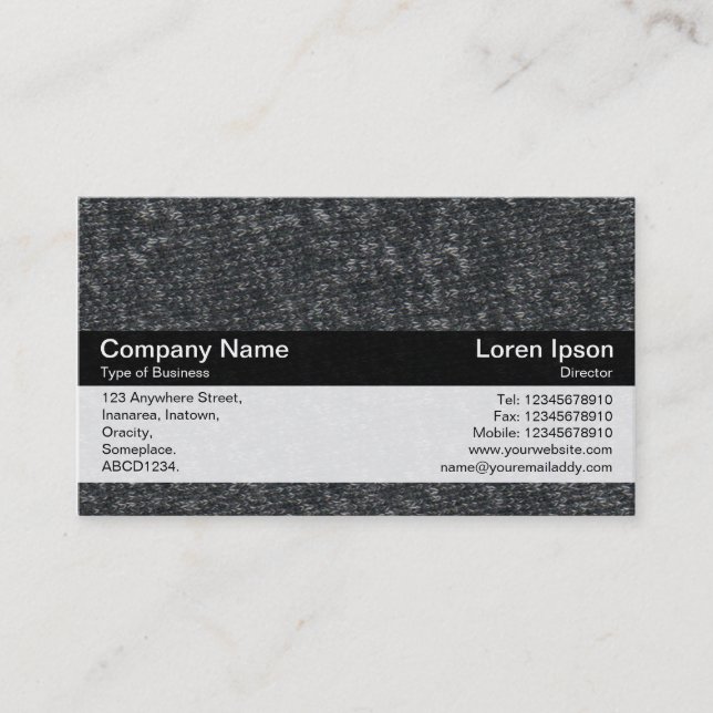 Colour Band - Black - Fine Wool 01 Business Card (Front)