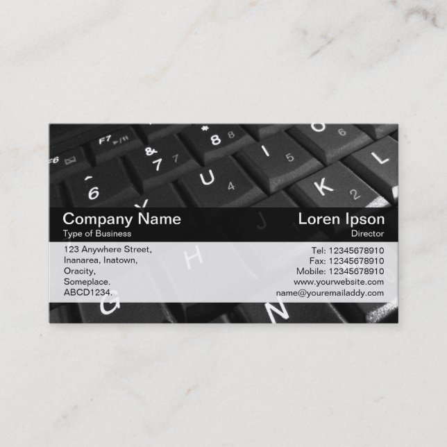 Colour Band - Black - Keyboard 02 Business Card (Front)