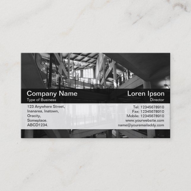 Colour Band - Black - Modern Interior Business Card (Front)