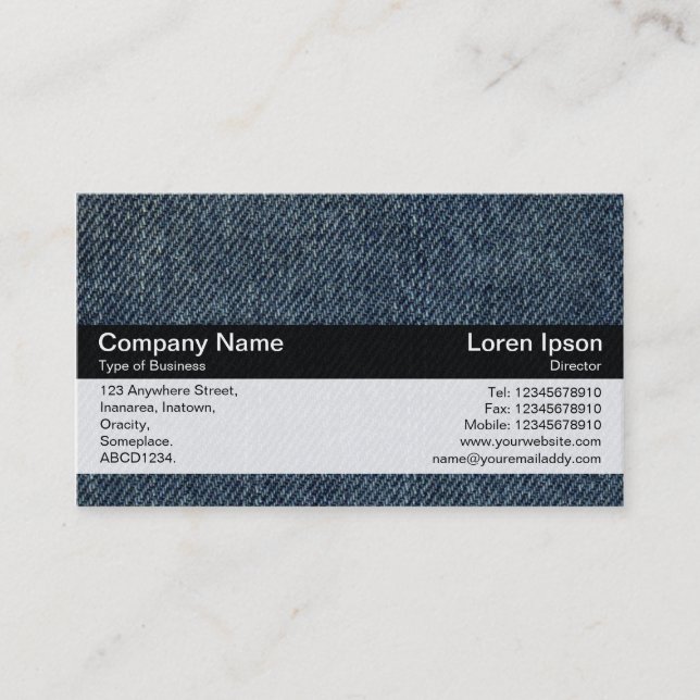 Colour Band - Black - Old Blue Jeans Business Card (Front)