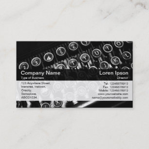 Colour Band - Black - Vintage Typewriter Business Card