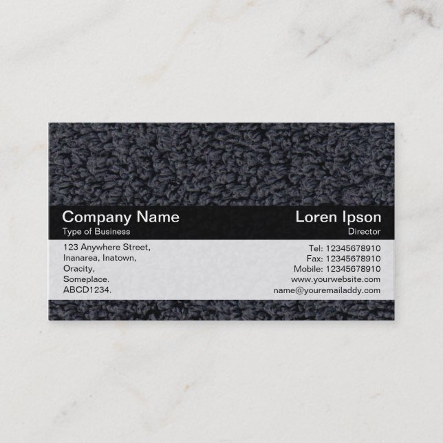 Colour Band - Black - Woolly Carpet Business Card (Front)