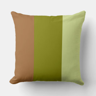 Colour Bands Three Shades Brown Pistachio Green Throw Pillow