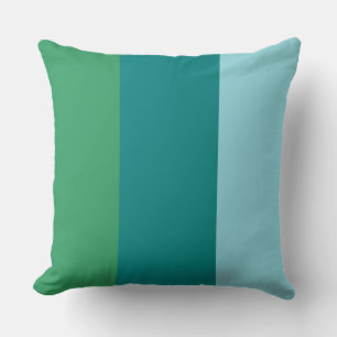 Colour Bands Three Shades Of Teal Blue Throw Pillow