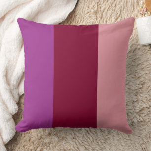 Colour Bands Three Shades Purple Magenta Pink Throw Pillow