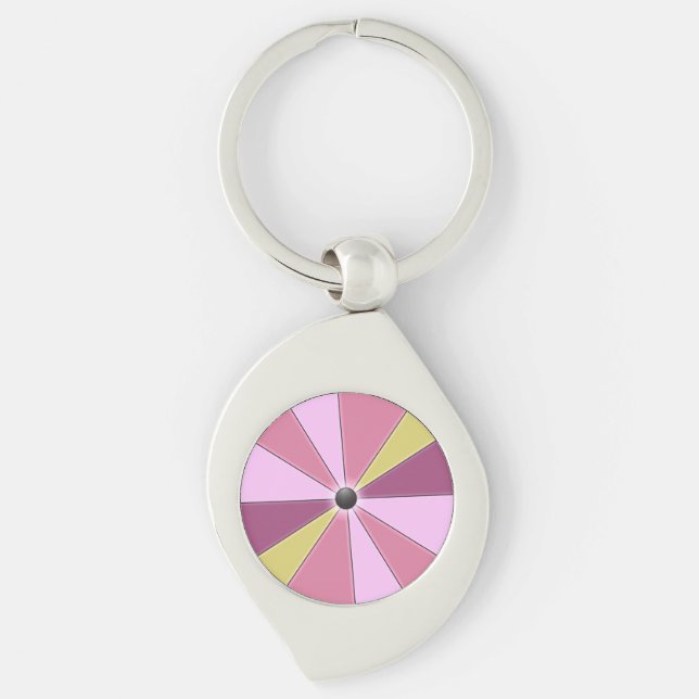 Colour Beams Pink Girly Wheel Keychain (Front)