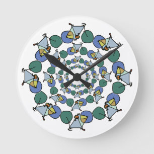 colour bicycle biking in circles round clock