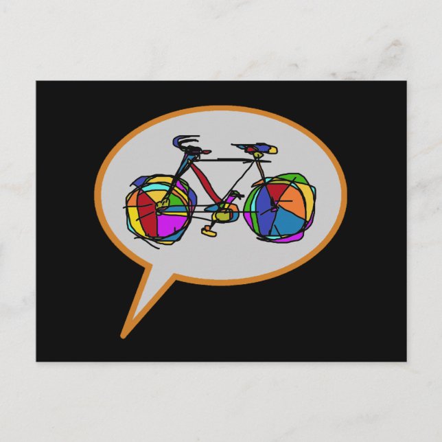 colour bicycle speech balloon postcard (Front)
