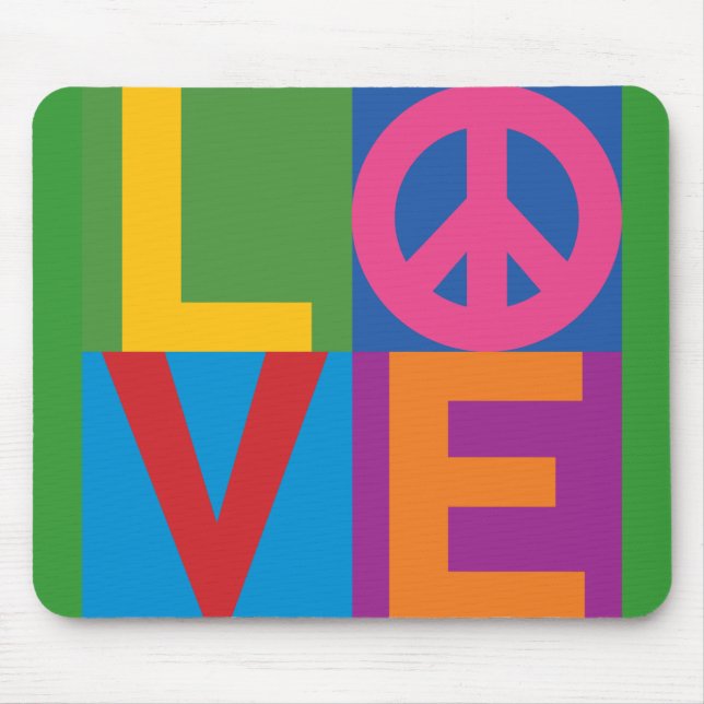 Colour Black LOVE Mouse Pad (Front)