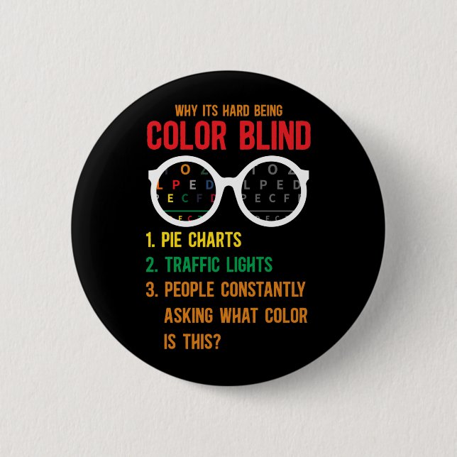 Colour Blind Blindness Test Eye Glasses 2 Inch Round Button (Front)