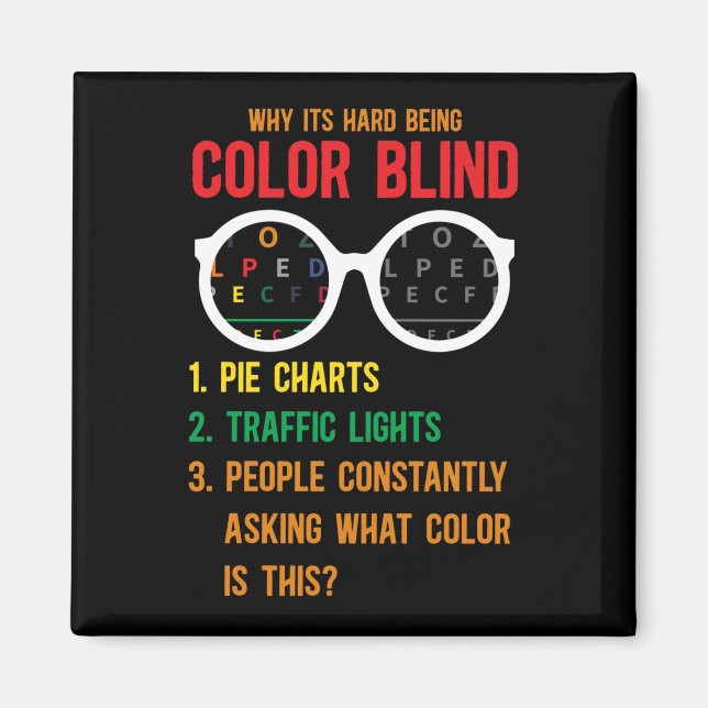 Colour Blind Blindness Test Eye Glasses Magnet (Front)