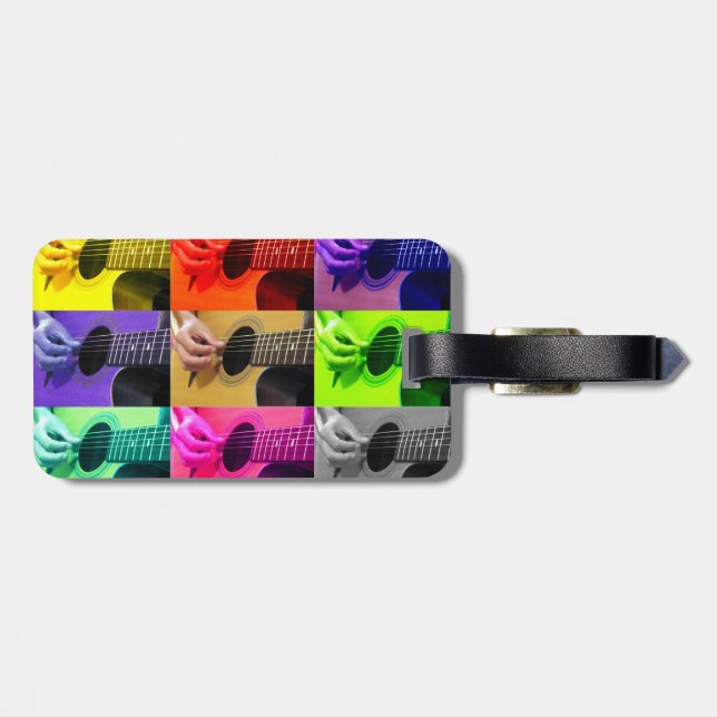 Colour Blind Guitar Luggage Tag (Back Horizontal)