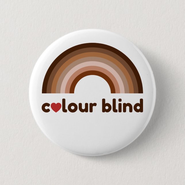 Colour blind love rainbow 2 inch round button (Front)