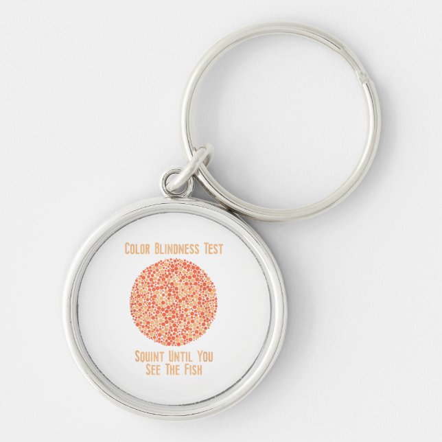 Colour Blind T Shirt - Funny Colour Blindness Test Keychain (Front)