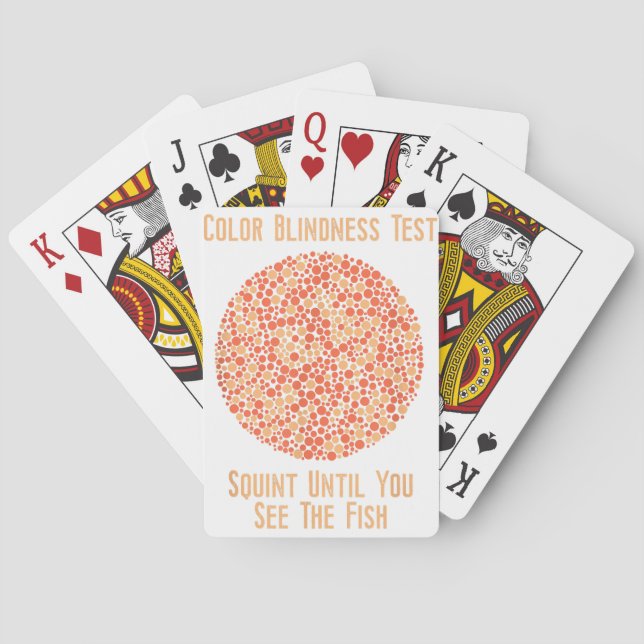 Colour Blind T Shirt - Funny Colour Blindness Test Playing Cards (Back)