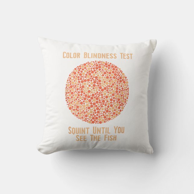 Colour Blind T Shirt - Funny Colour Blindness Test Throw Pillow (Front)