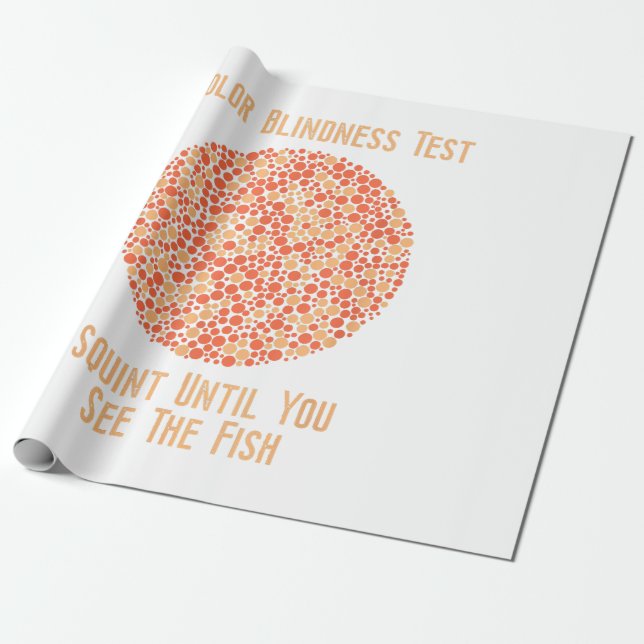 Colour Blind T Shirt - Funny Colour Blindness Test Wrapping Paper (Unrolled)