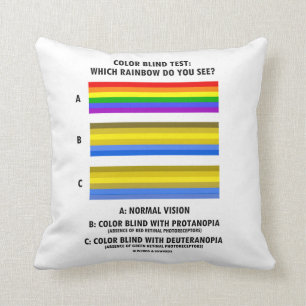 Colour Blind Test Which Rainbow Do You See? Throw Pillow