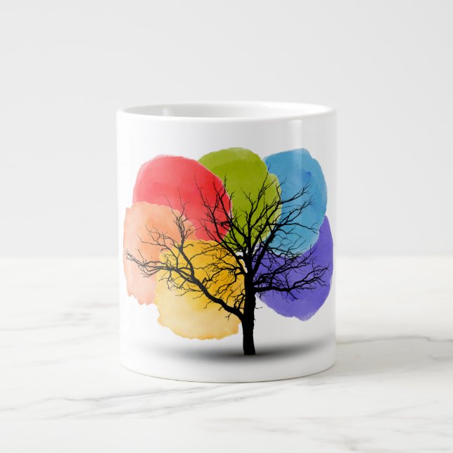 Colour Blob Tree Large Coffee Mug (Front)