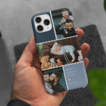 Colour Block 3 Photo Collage | Best Dad Ever<br><div class="desc">Sleek photo collage phone case features three of your favourite photos in a gridded layout with contrasting blue squares. Personalize with your custom message in white lettering. Give the ultimate stocking stuffer with a new photo phone case. These are gifts that are perfect for any dad. A gift that he...</div>