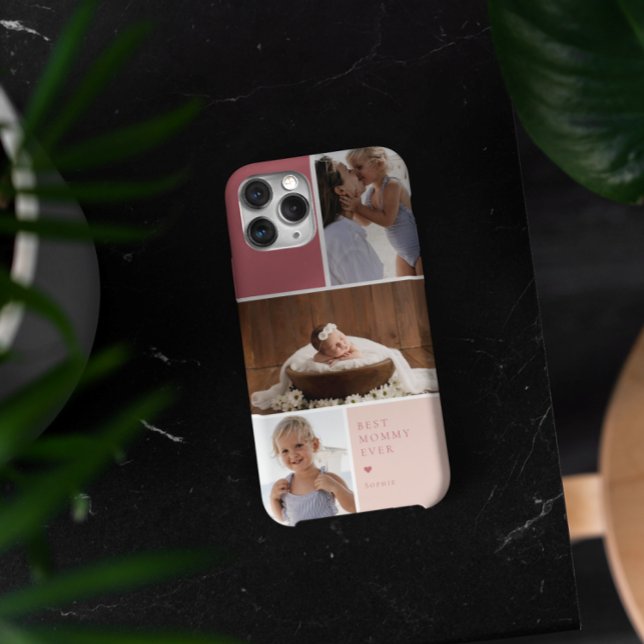 Colour Block 3 Photo Collage | Best Mom Ever Case-Mate iPhone Case (Creator Uploaded)