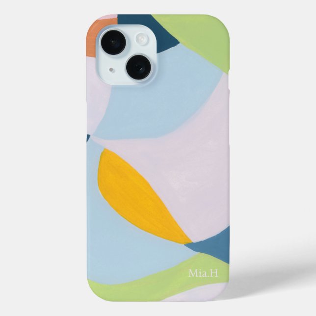 Colour block Abstract Art Custom Monogram Initial Case-Mate iPhone Case (Back)