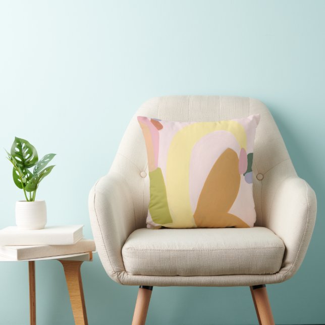 Colour block Abstract Painting Original Art Throw Pillow (Chair)