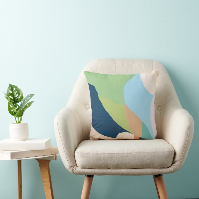 Colour block Abstract Painting Original Art Throw Pillow (Chair)