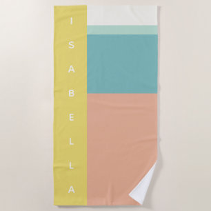 Colour Block Art in Retro Beach Pastel Colours Nam Towel