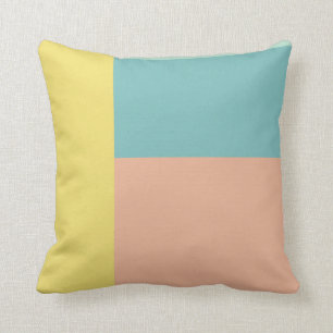 Colour Block Art in Retro Beach Pastel Colours Throw Pillow