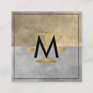 Colour Block Attorney At Law Justice Scale Square Business Card